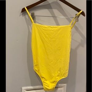 Free Press Yellow , one piece bathing suit .